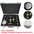 Pressure Test Set, 7in1 Hydraulic Accumulator Nitrogen Charging Filling Gas Valve Test Kit FPU-1-25