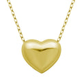Forever Facets Puffed Heart 18 Pendant Necklace in 18k Plated Sterling Silver, Adult Female