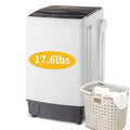 Fithood Full-Automatic Washing Machine Top Load Portable Compact Laundry Washer Spin with Drain Pump,10 programs 8 Water Level Selections with LED Display 17.6 Lbs Capacity, black