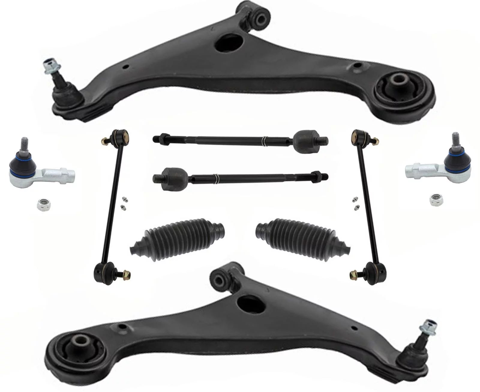 Front Lower Control Arms Sway Bar Links Tie Rods for Mitsubishi Galant 04-12 10p