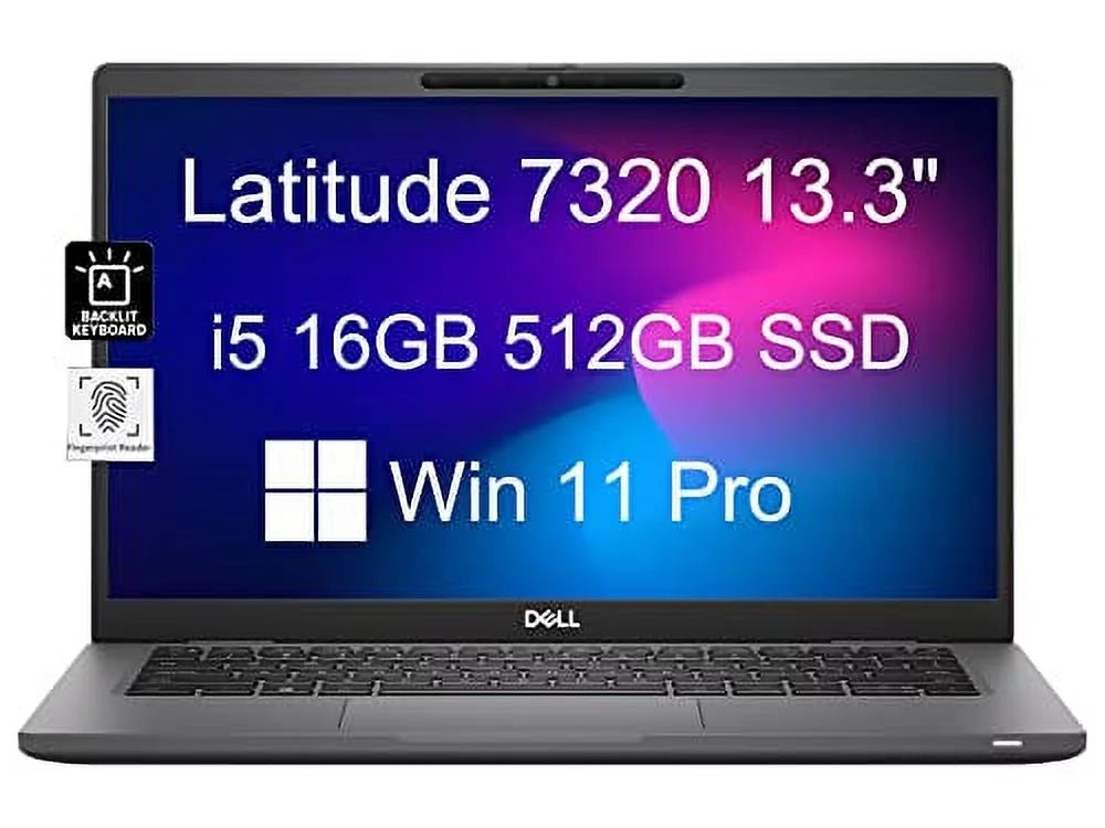 Dell Latitude 7320 7000 (2023) 13.3 FHD (Intel Core i5-1145G7 vPro, 16GB RAM, 512GB SSD) Business Laptop, 13-hr Battery Life, Backlit, Thunderbolt 4, 1080P IR Webcam, Carbon Fiber, Win 11 Pro