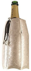 Vacu Vin Active Cooler Champagne Chiller - Reusable, Flexible Wine Bottle Cooler - Platinum, Gold - Champagne Cooler Sleeve For Standard Size Bottles - Insulated Champagne Bottle Chiller to Keep Cold