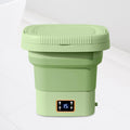 Portable Foldable Washing Machine Compact Small Washer for Dorm Baby Clothes 9L green normal lid