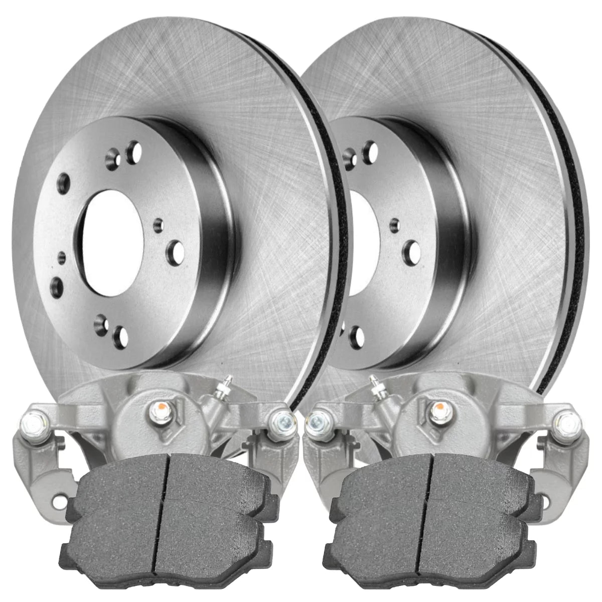 AutoShack Front Brake Calipers Ceramic Pads Rotors Kit Driver and Passenger Side Replacement for 2003-2017 Honda Accord 2013-2014 Fit 2013-2021 Civic 2016 CR-Z 2014-2015 Acura ILX 2.4L FWD BCPKG0463