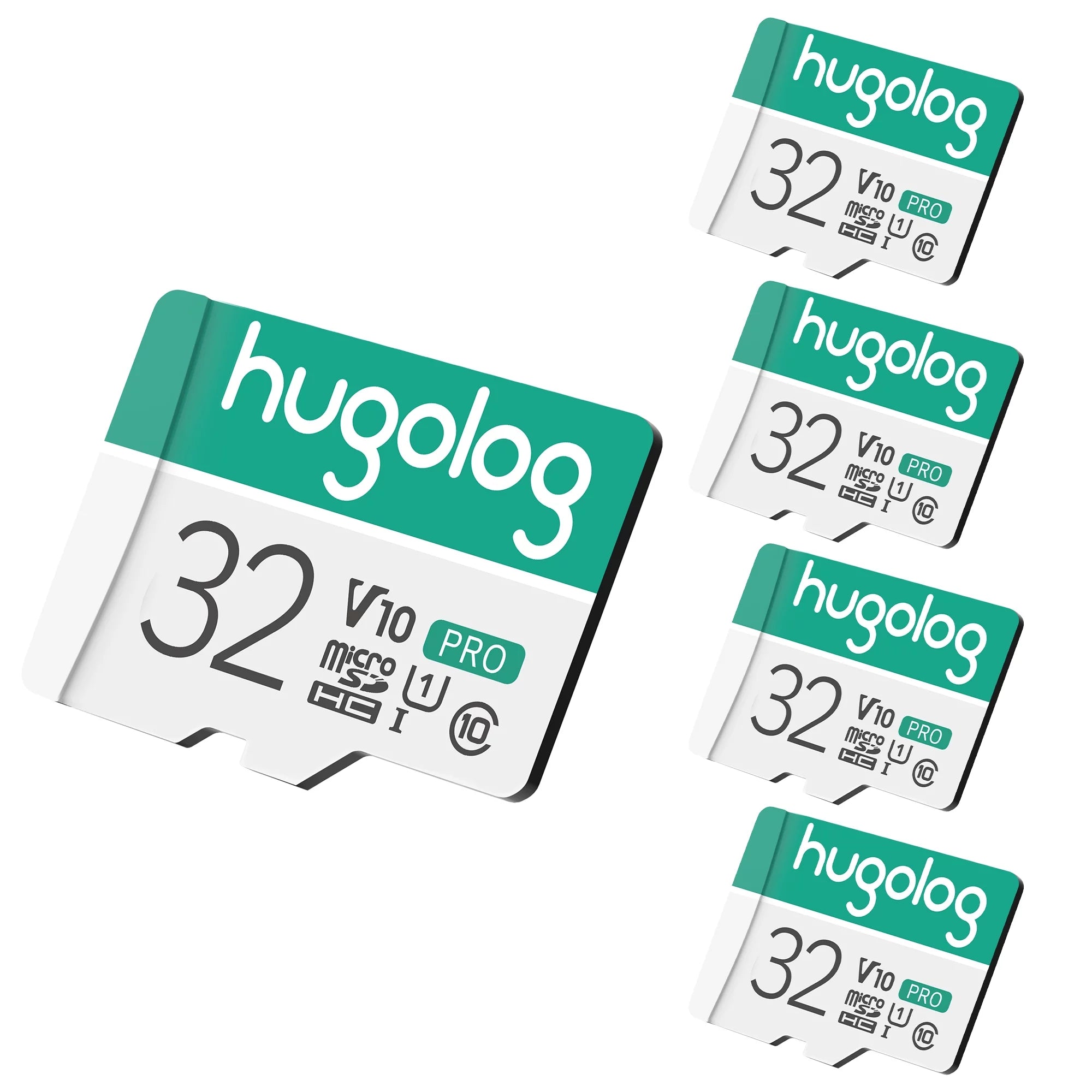 Hugolog 5 packs 32GB Micro SD Card, Micro SDXC UHS-I Memory Card ¨C 95MB/S,633X,U3,C10, Full HD Video V30, A1, FAT32, High Speed Flash TF Card P500 for Phone/Tablet/PC
