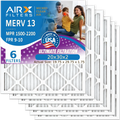 20x30x2 Air Filter MERV 13 Comparable to MPR 1500 - 2200 & FPR 9 Electrostatic Pleated Air Conditioner Filter 6 Pack HVAC AC Premium USA Made 20x30x2 Furnace Filters by AIRX FILTERS WICKED CLEAN AIR.