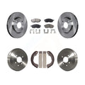 Transit Auto - Front Rear Disc Brake Rotors Ceramic Pads And Drum Kit For Nissan Sentra Versa Cube K8T-103656