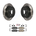 Transit Auto - Rear Coated Drilled Slotted Disc Brake Rotors And Ceramic Pads Kit For Nissan Altima Sentra KDA-102304