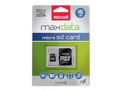 Maxell MAXDATA - Flash memory card (SD adapter included) - 16 GB - Class 10 - microSDHC