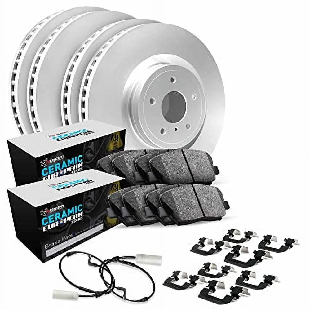 R1 Concepts WH R1 Concepts Carbon Coated Disc Brake Rotor Set with Euro Ceramic Pads/ Sensor/ and Hardware - WDTS2-12777