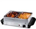 OVENTE Electric Buffet Server and Food Warmer with Two 1.5 Quart Chafing Dish Set, Silver FW152S