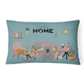 Carolines Treasures CK7984PW1216 Blue Chow Chow Sweet Home Canvas Fabric Decorative Pillow, 12H x16W, multicolor