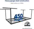 HECASA 3FT X 6FT Overhead Storage Rack Heavy Duty 72 x 36 Mounted Ceiling Rack Shelf Black Steel