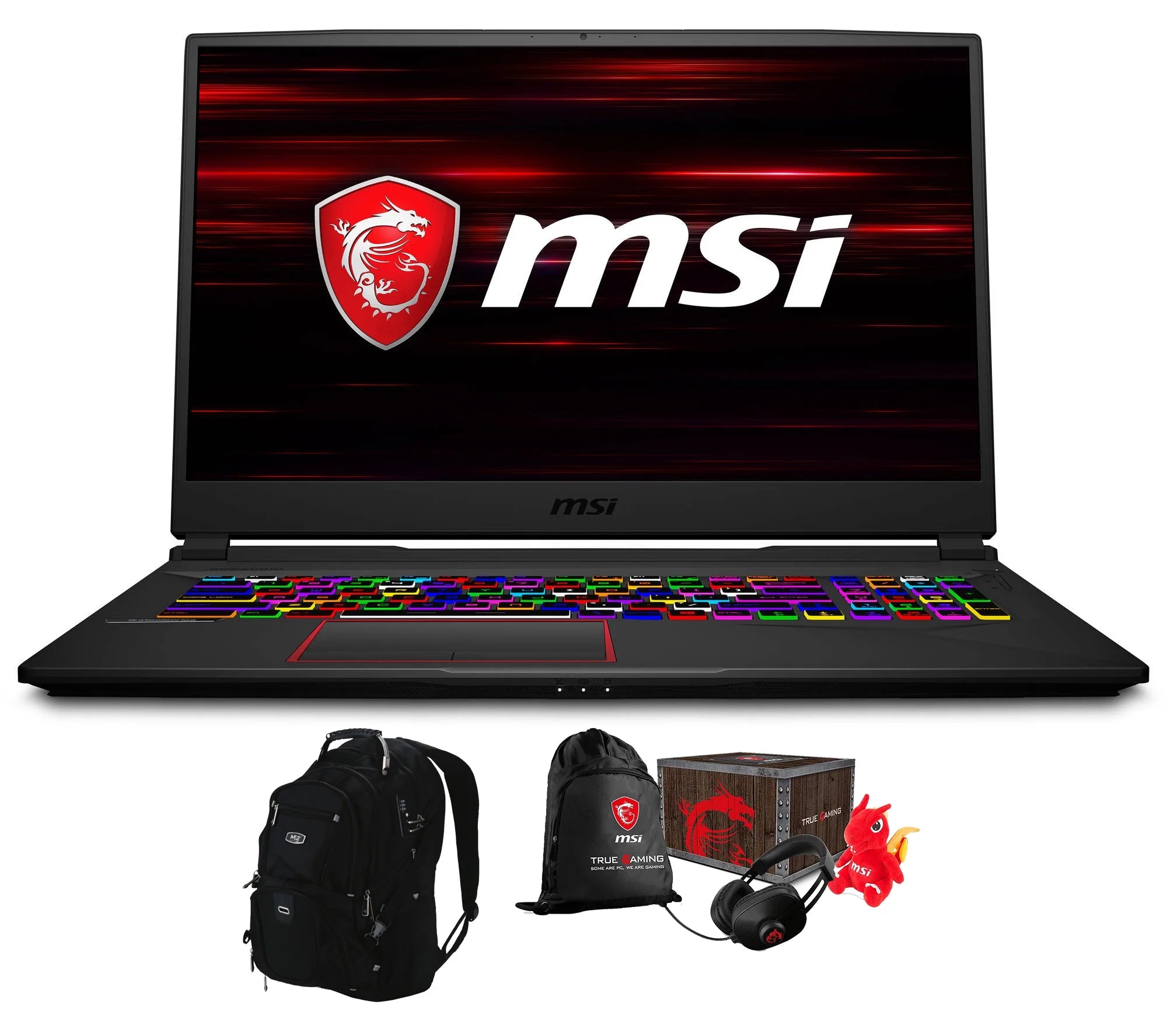 MSI GE75 Raider Gaming and Entertainment Laptop (Intel i7-10750H 6-Core, 64GB RAM, 256GB PCIe SSD + 1TB  HDD, 17.3 Full HD (1920x1080), NVIDIA RTX 2070, Win 10 Home) with ME2 Backpack , Loot Box
