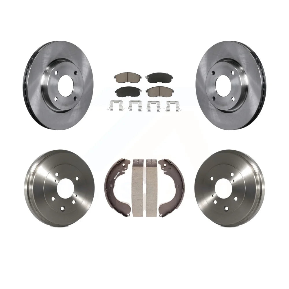 Transit Auto - Front Rear Disc Brake Rotors Ceramic Pads And Drum Kit For Nissan Sentra Versa Cube K8C-102499