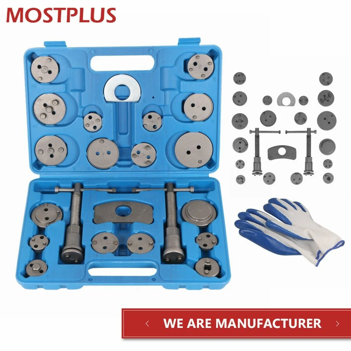 22pcs Universal Disc Brake Caliper Brake Piston Rewind Hand Tools W/ Glove Set
