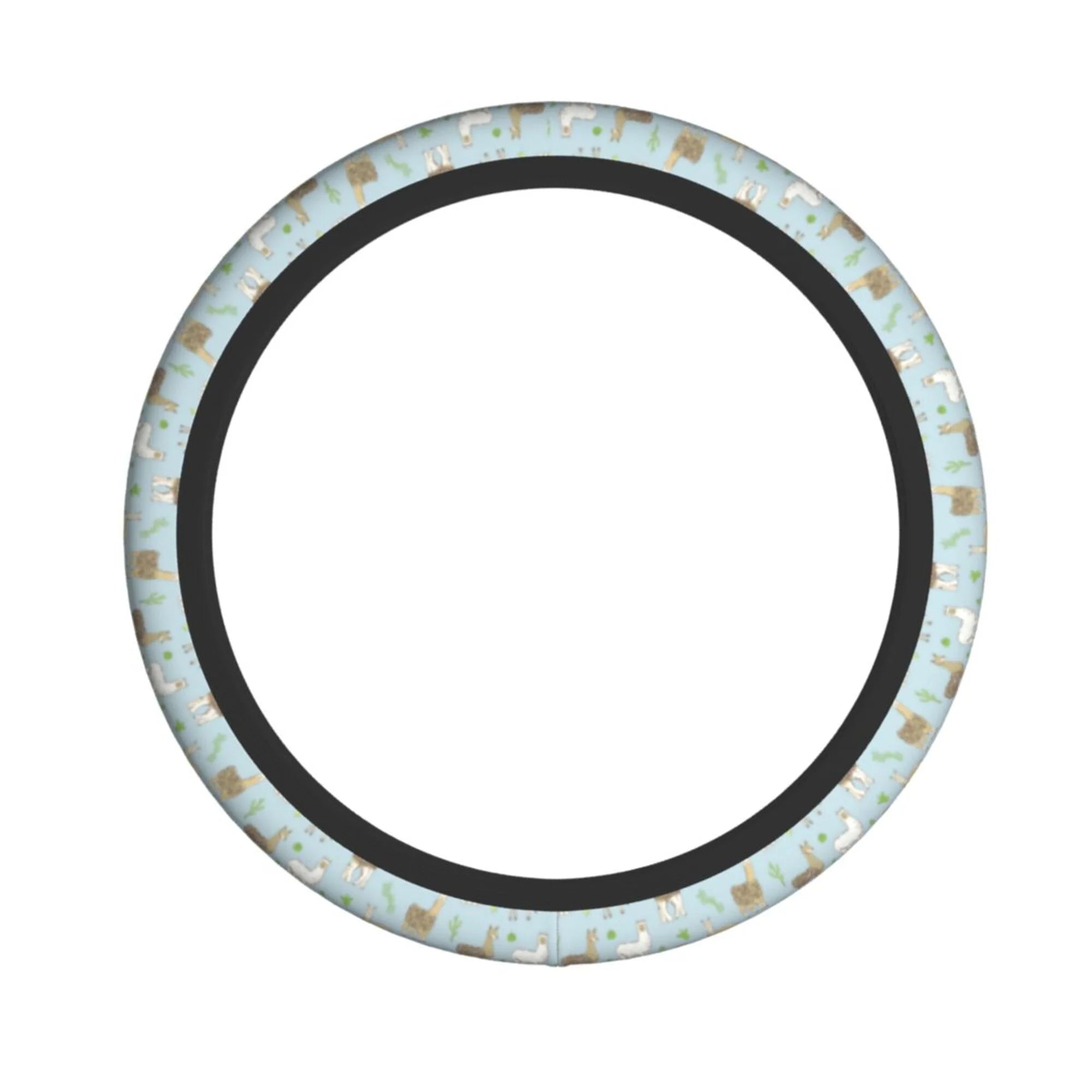 XMXY Car Steering Wheel Cover, Camel Alpaca Blue Background Non-Slip Jeep Truck Universal Elastic Steering Wheel Protector 15 inch