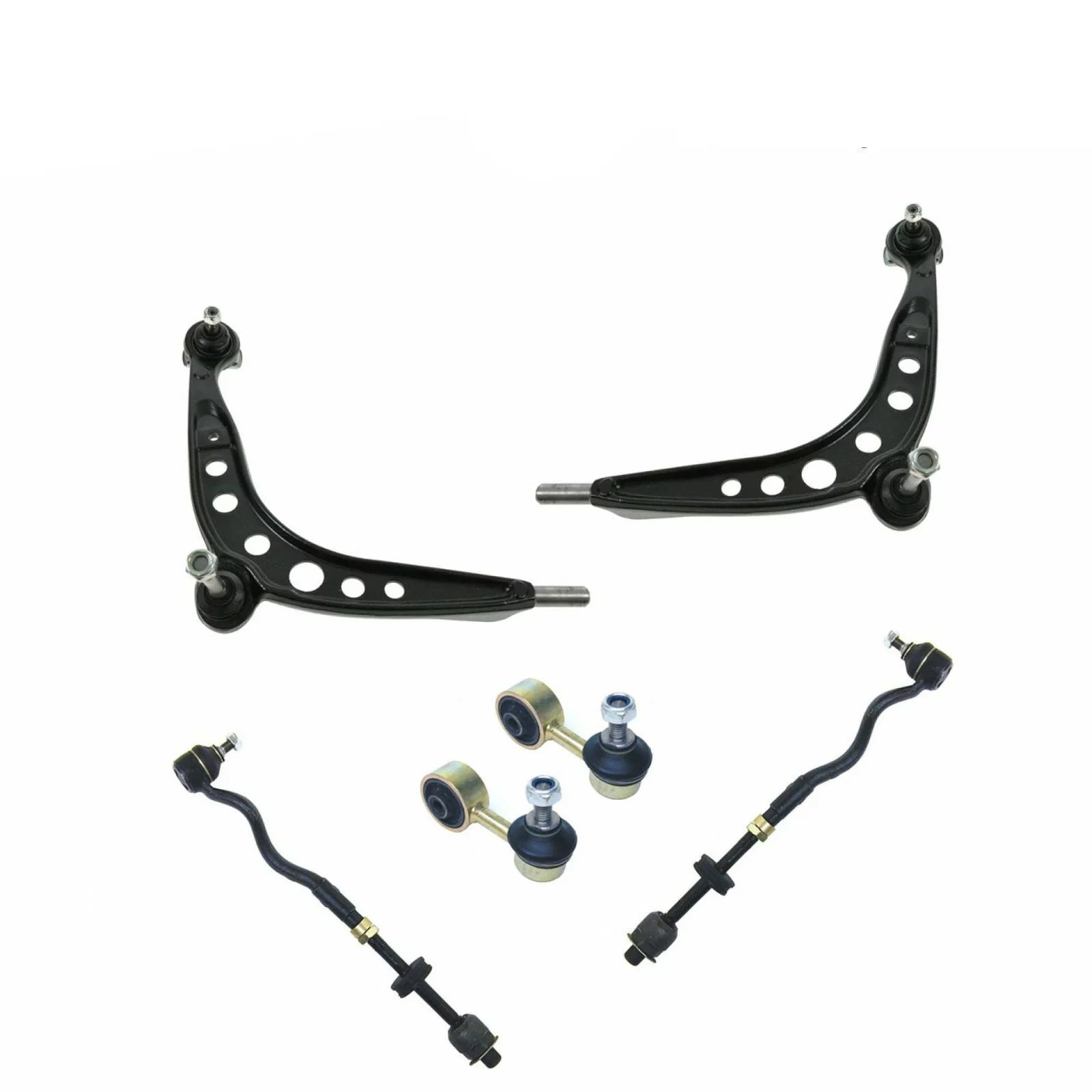 Teledu Control Arms Ball Joints Tie Rods Sway Bar Links Suspension Kit Front For BMW