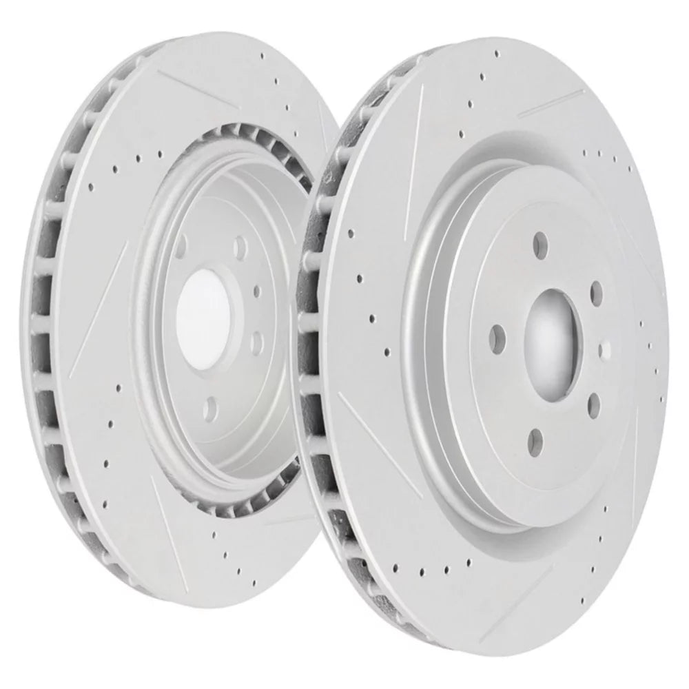 Teledu Rear Brake Discs Rotors For 2009-2018 CTS 2010-2018 Camaro V Drilled Slotted