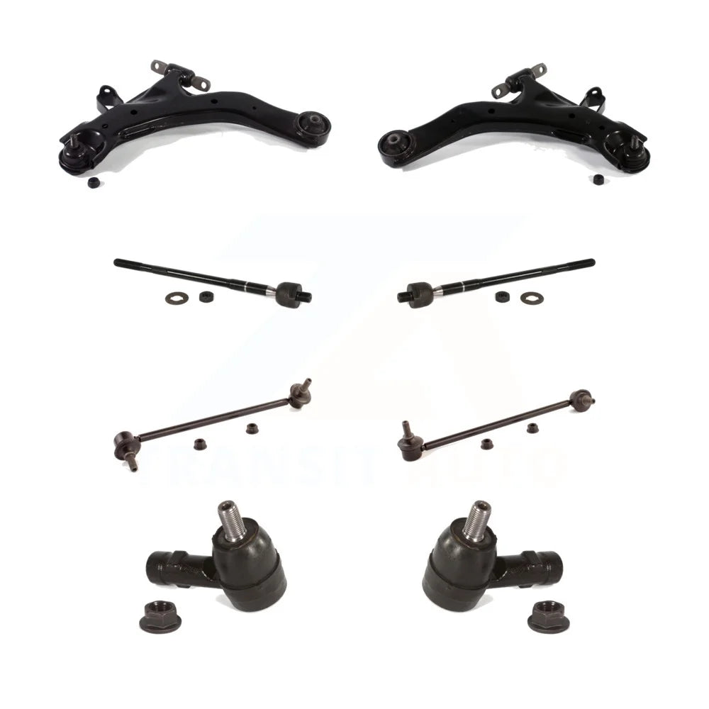 Front Suspension Control Arm And Ball Joint Assembly Steering Tie Rod End Stabilizer Bar Link Kit (8Pc) For 2003-2008 Hyundai Tiburon KTR-104055