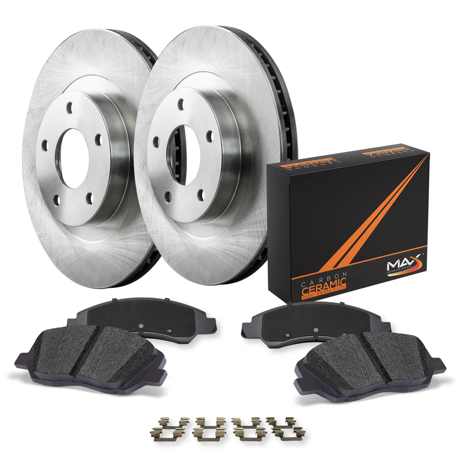Max Advanced Brakes - Brake Kit for 2006 2007 2008 2009 2010 2011 Honda Civic w/ 10.32 Front Rotor Front Replacement Disc Brake Rotors and Ceramic Brake Pads