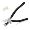 SPEEDWOX Glass Running Pliers with 2 Pair of Rubber Tips Black Professional Glass Breaking Tool for Stained Glass Work Key Fob Curved Jaws Pliers Mosaics Breaking Tool
