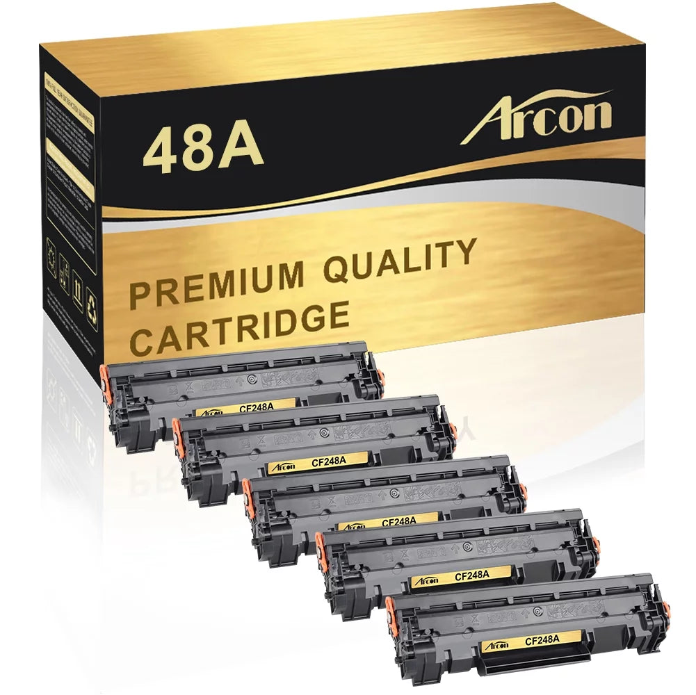 Arcon 5-Pack Compatible Toner for HP 48A CF248A works with LaserJet Pro M15w LaserJet MFP M28w M29w Pro M15a M16a M16w M28a M29a Printers (Black)