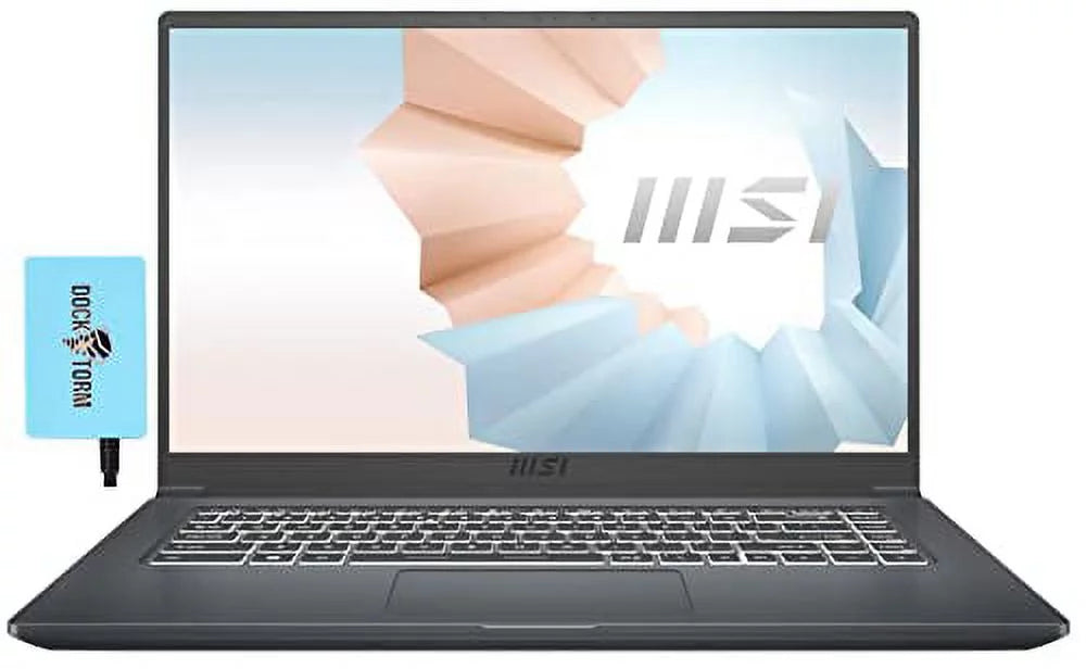 MSI Modern 15 Home & Business Laptop (Intel i7-1195G7 4-Core, 32GB RAM, 4TB PCIe SSD, Intel Iris Xe, 15.6 Full HD (1920x1080), WiFi, Bluetooth, Webcam, 1xUSB 3.2, Win 10 Pro) with Hub