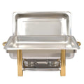 TFCFL 24.8 Buffet Pan Set Rectangular Chafer Catering Warmer Set with Lid for Party Banquet Stainless Steel