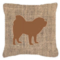Chow Chow Burlap & Brown Decorative Fabric Pillow - Burlap and Brown - 14 x 3 x 14 in