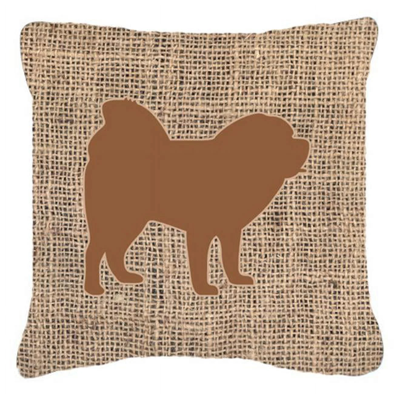 Chow Chow Burlap & Brown Decorative Fabric Pillow - Burlap and Brown - 14 x 3 x 14 in