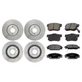 AutoShack Front and Rear Brake Rotors and Performance Ceramic Pads Kit Replacement for 2006-2011 Honda Civic 2007 2008 2009 2010 Acura CSX 2.0L FWD BRAKEPKG394