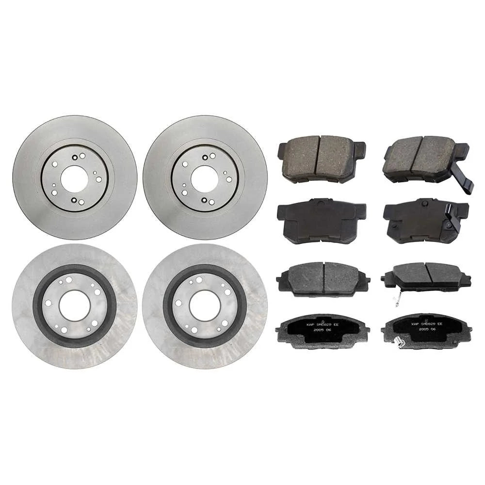AutoShack Front and Rear Brake Rotors and Performance Ceramic Pads Kit Replacement for 2006-2011 Honda Civic 2007 2008 2009 2010 Acura CSX 2.0L FWD BRAKEPKG394