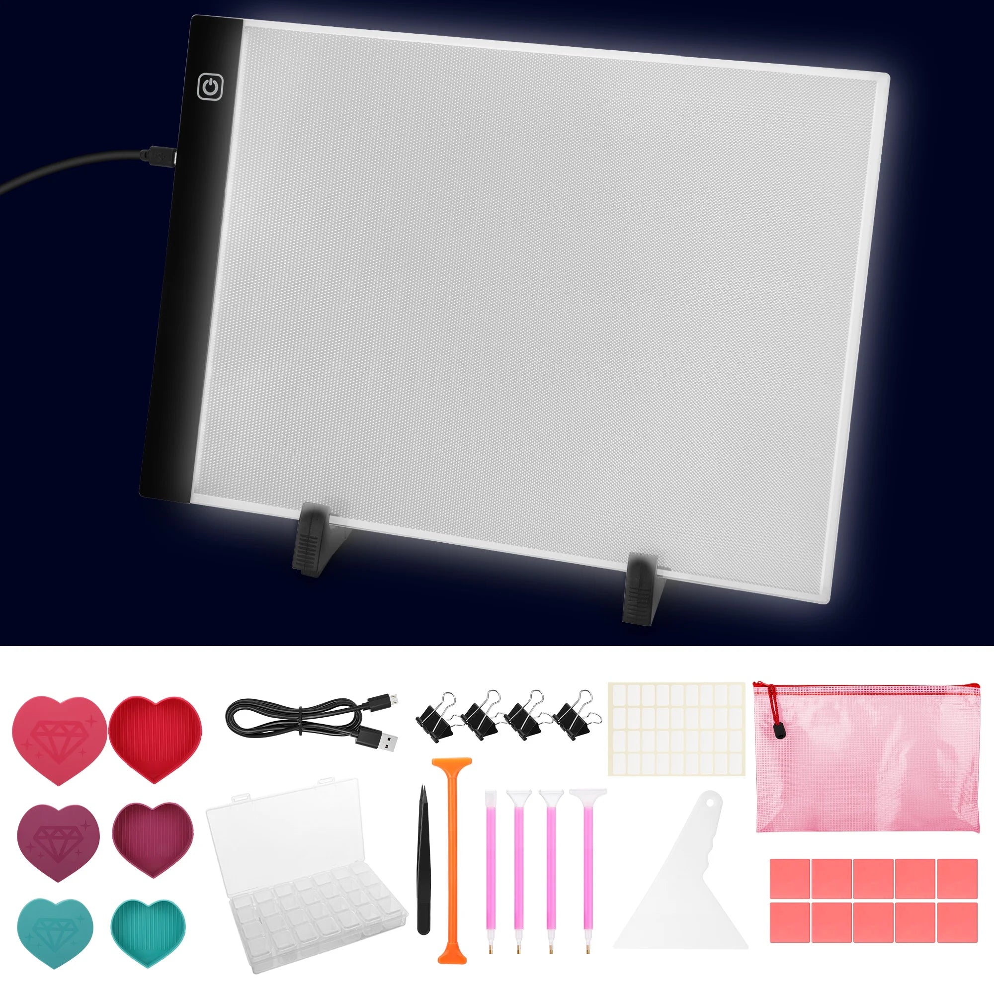 EEEkit 31pcs Diamonds Painting A4 LED Light Pad Kit for 5D Diamond Artist Drawing
