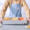 BENTISM 25.6 x 15 Electric Food Buffet Server, Buffet Server Food Warmer with 3 Stainless Steel Warming Pan, Warm Tray for Buffet, Electric Food Warm Tray