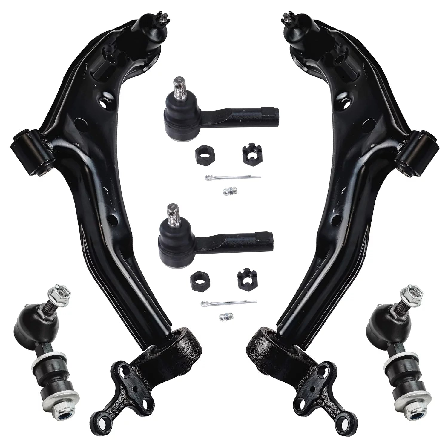Detroit Axle - Front Lower Control Arm w/Ball Joints Sway Bars Outer Tie Rods Replacement for 2001-2006 Nissan Sentra