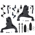 Detroit Axle - 14PC Front Lower Control Arm Ball Joint Sway Bar Inner Outer Tie Rod w/Boot for 2004-2010 Infiniti QX56 - [2005-2015 Armada]
