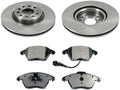 Front Brake Pad and Rotor Kit - Compatible with 2009 - 2013 Audi TT Quattro 2010 2011 2012