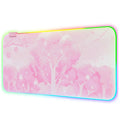 Extended Large Mouse Pad Pink, RGB Gaming Desk pad, Anti-Slip Laptop Writing Mat, Soft Keyboard Mouse Mat for Office Home School XXL (31.5 x 12)