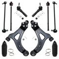 Detroit Axle - Front 10pc Suspension Kit for Buick Terraza Chevy Uplander Pontiac Montana Saturn Relay, 2 Lower Control Arm w/Ball Joints 2 Sway Bars 4 Tie Rods 2 Boots Replacement