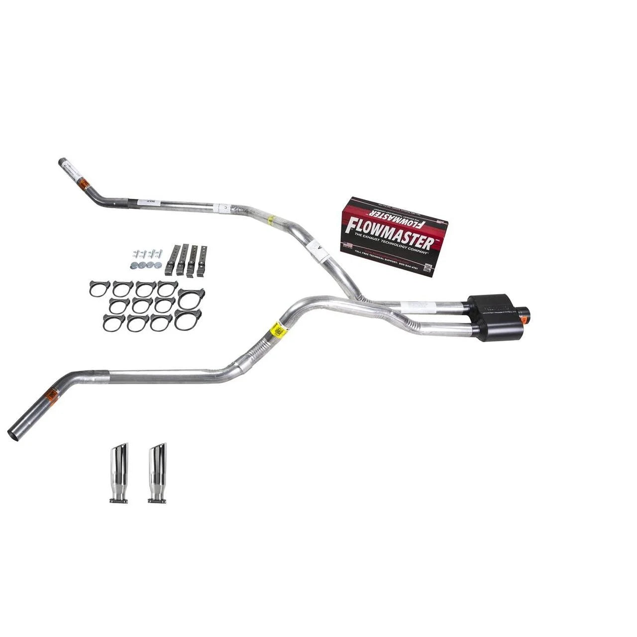 F150 05-06 dual exhaust 2.5 pipe Flowmaster Super 10 RC Tip Corner exit