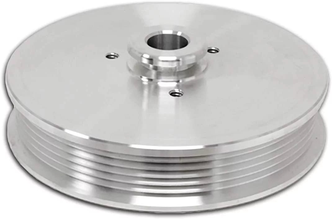 Cobra-Tek- CBK-HZ-02011-M- Aluminum stainless steel Compatible/Replacement 1979-2021 Ford Mustang 5.0L 6 Groove Power Steering Pulley Billet Machined.
