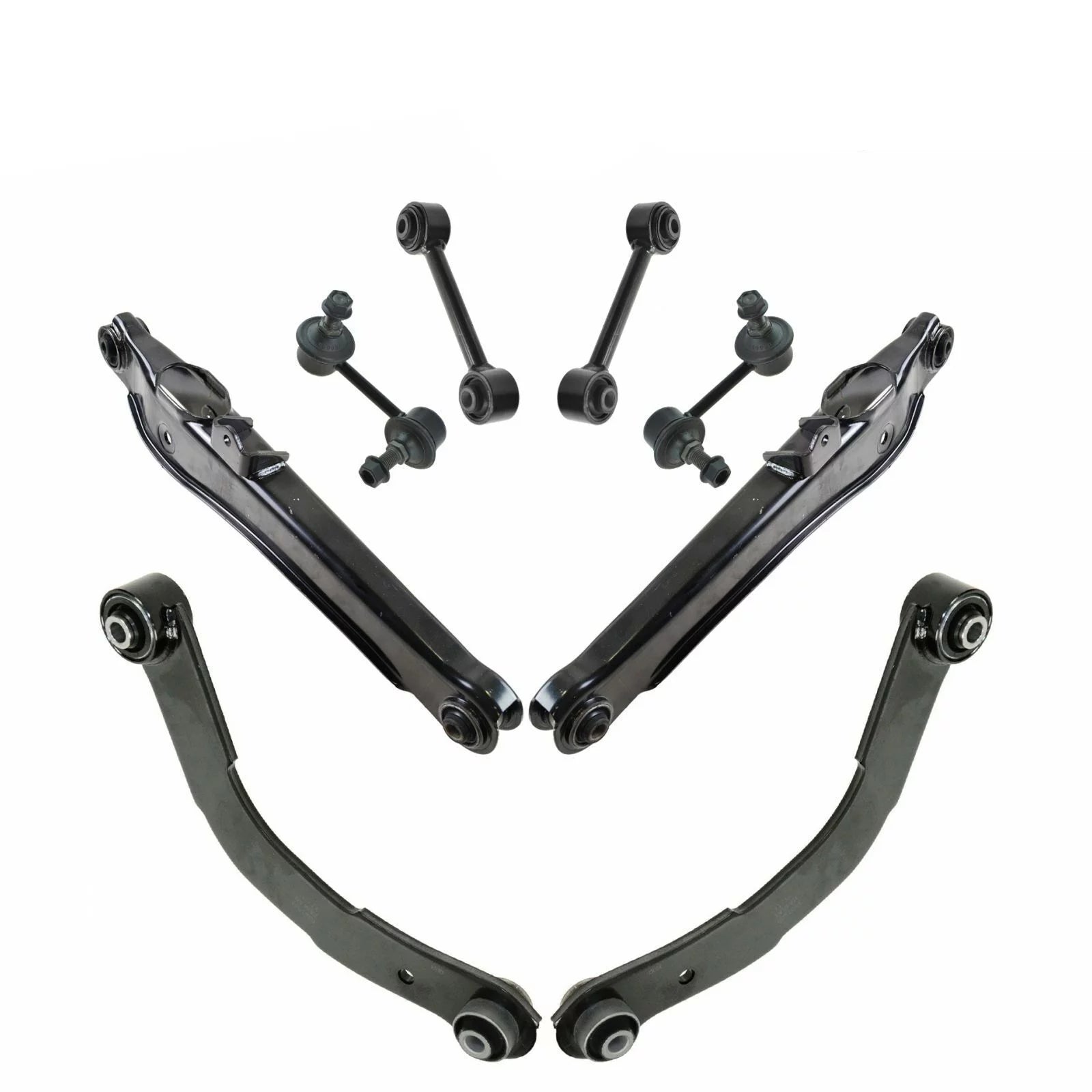 8 Piece Rear Suspension Kit Upper Lower Control Lateral Toe Arms Sway Bar Links