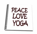 3dRose Peace. Love. Yoga. Gym. Fitness club. Sport. Exercise. - Drawing Book, 8 by 8-inch