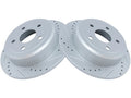 Rear Cross Drilled and Slotted Brake Rotors - Set of 2 - Compatible with 2007 - 2017 Jeep Wrangler 2008 2009 2010 2011 2012 2013 2014 2015 2016