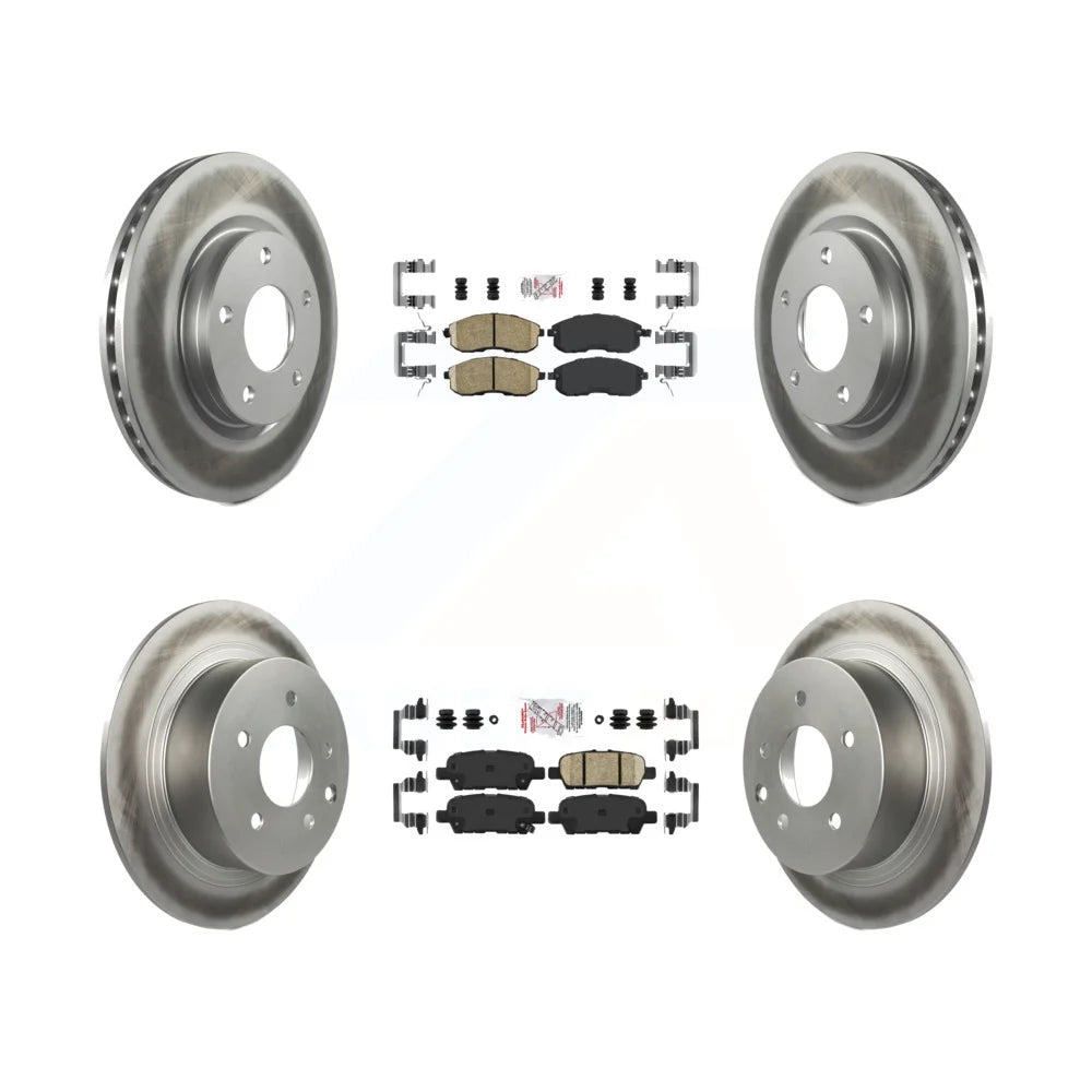 Transit Auto - Front Rear Ceramic Pads And Coated Disc Brake Rotors Kit For Nissan Sentra KGA-102165