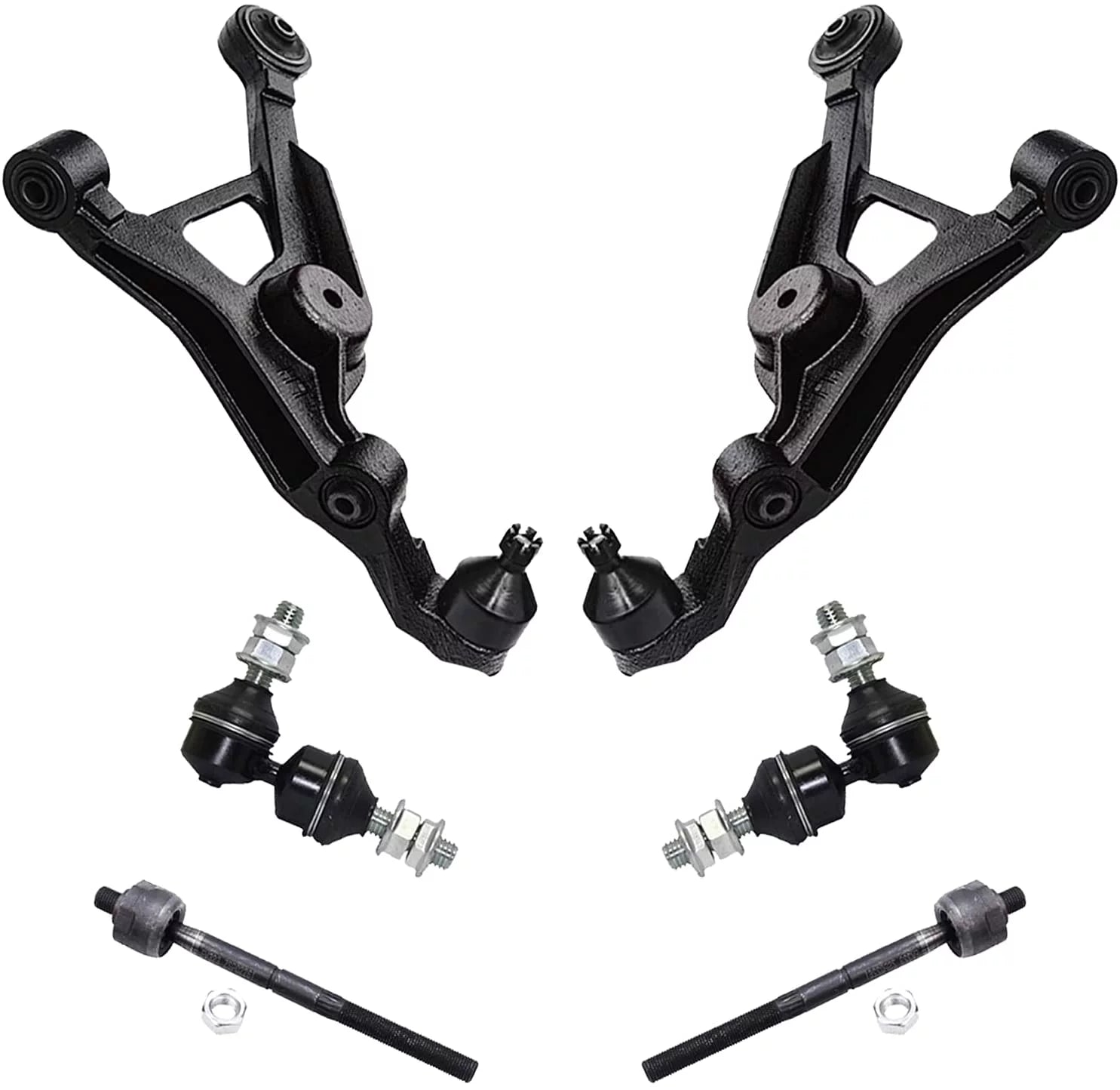 Detroit Axle - Front Lower Control Arms w/Ball Joints Sway Bars Inner Tie Rods Replacement for 1996-2006 Sebring Dodge Stratus
