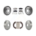 Transit Auto - Front Rear Coated Disc Brake Rotors Ceramic Pads And Drum Kit For Nissan Sentra Versa Cube KGT-102560