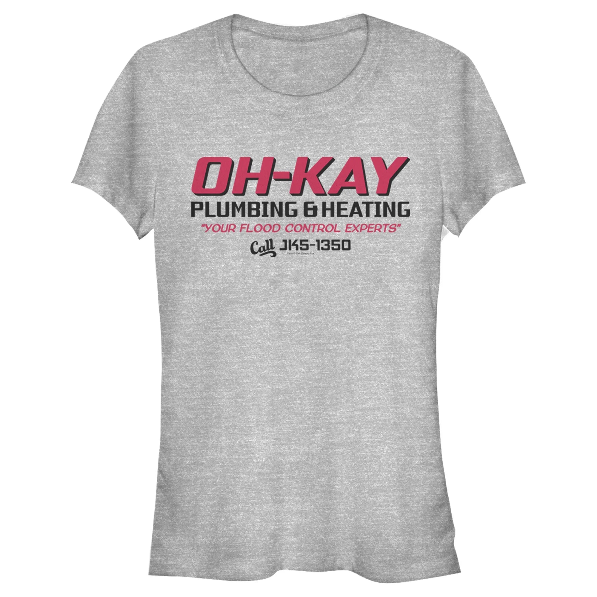 Junior's Home Alone Oh-Kay Plumbing & Heating  Graphic Tee Athletic Heather Small