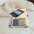 Fichiouy Portable Bamboo Laptop Desk Table Bed Serving Tray W/Built in Mouse Pad Ledge